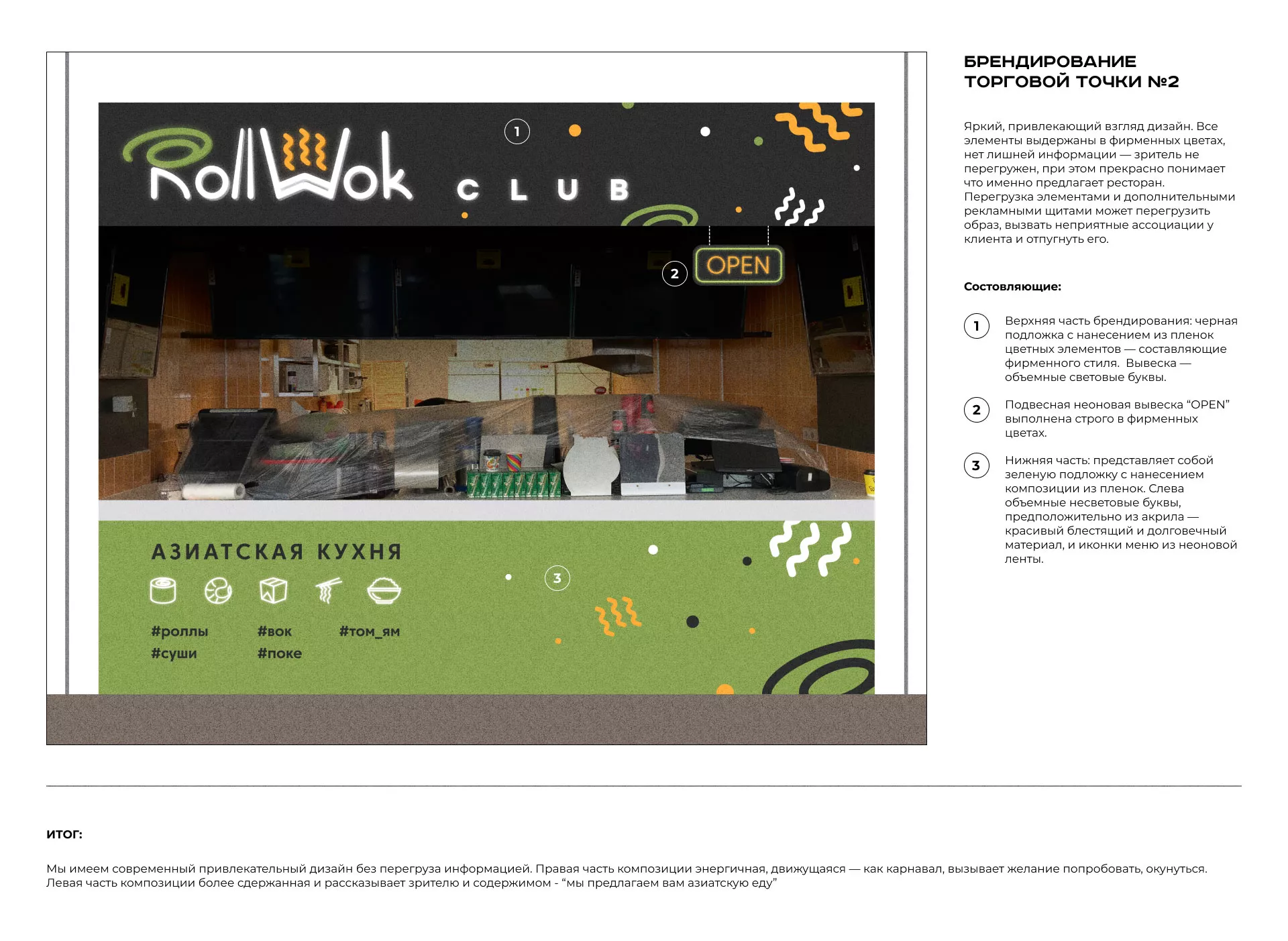 Брендирование торговых точек суши-бара «Roll Wok Club» в Алатыре